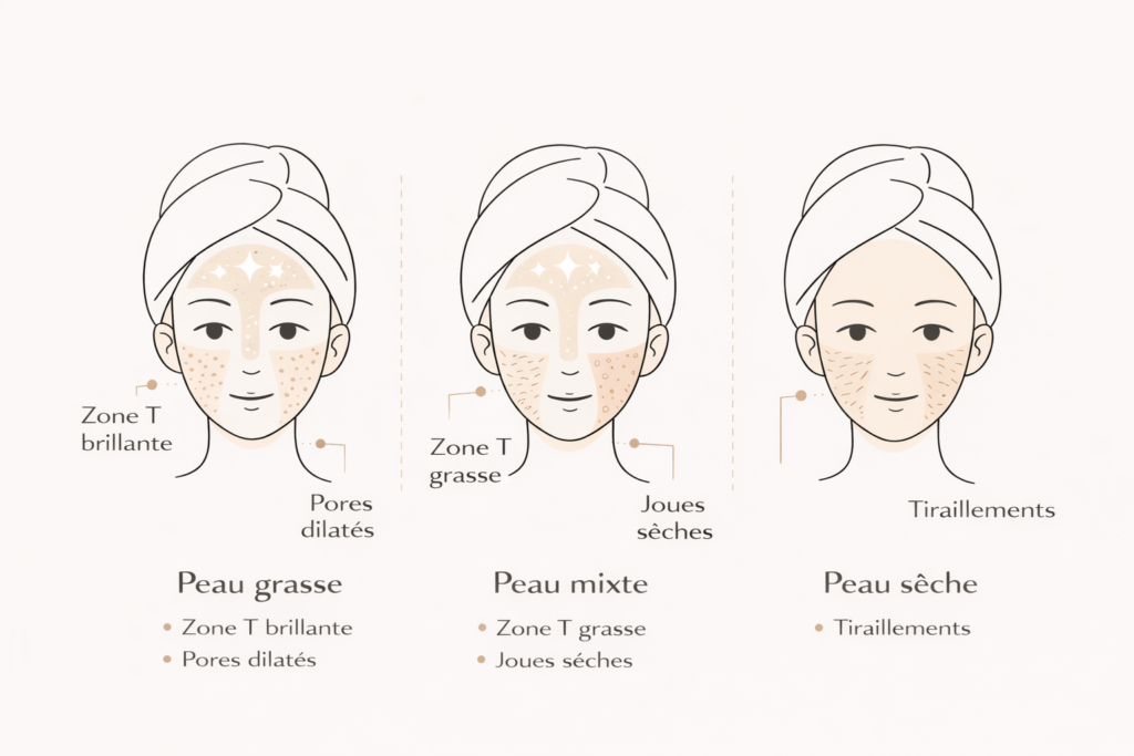 Infographie des différents types de peau